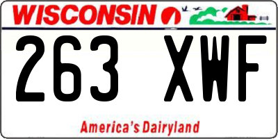 WI license plate 263XWF