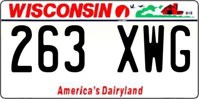 WI license plate 263XWG