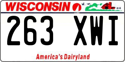 WI license plate 263XWI