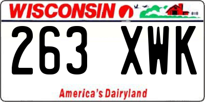 WI license plate 263XWK