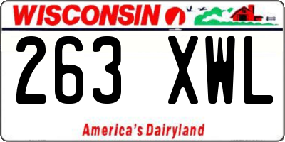 WI license plate 263XWL