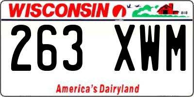 WI license plate 263XWM