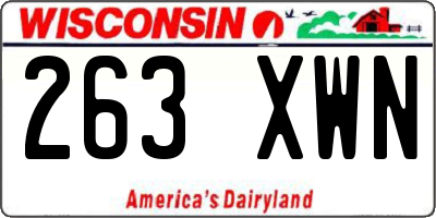 WI license plate 263XWN
