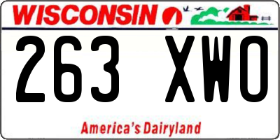WI license plate 263XWO