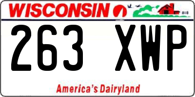 WI license plate 263XWP
