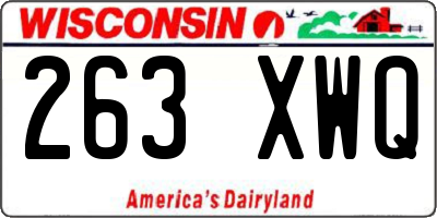WI license plate 263XWQ