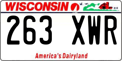WI license plate 263XWR