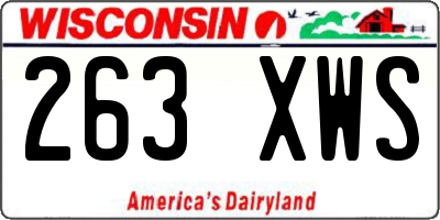 WI license plate 263XWS