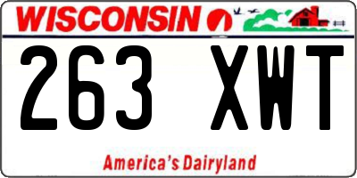 WI license plate 263XWT
