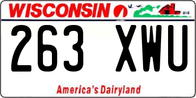 WI license plate 263XWU