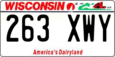 WI license plate 263XWY