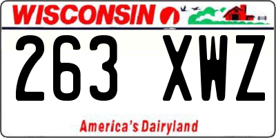 WI license plate 263XWZ