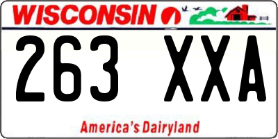 WI license plate 263XXA