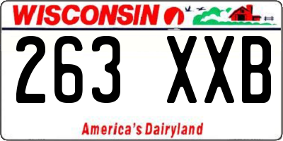 WI license plate 263XXB