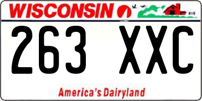 WI license plate 263XXC