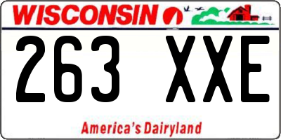 WI license plate 263XXE