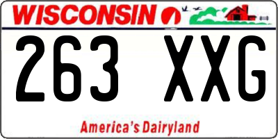 WI license plate 263XXG