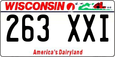 WI license plate 263XXI