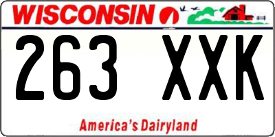 WI license plate 263XXK