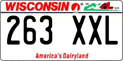 WI license plate 263XXL