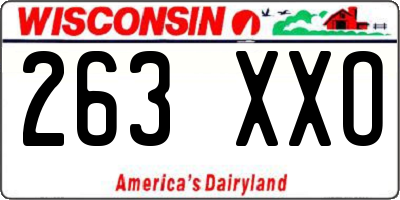 WI license plate 263XXO