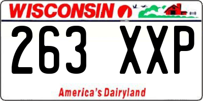WI license plate 263XXP
