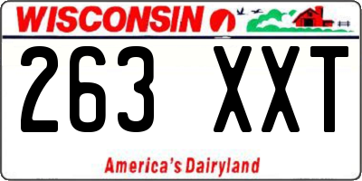 WI license plate 263XXT