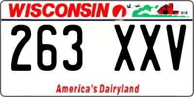 WI license plate 263XXV