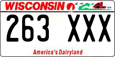 WI license plate 263XXX