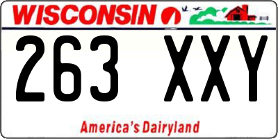WI license plate 263XXY
