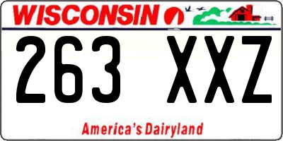 WI license plate 263XXZ