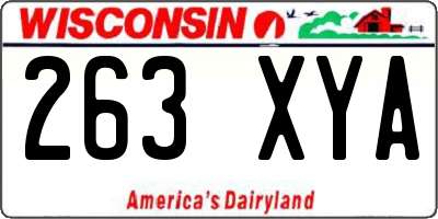 WI license plate 263XYA