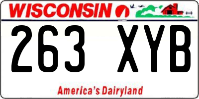 WI license plate 263XYB