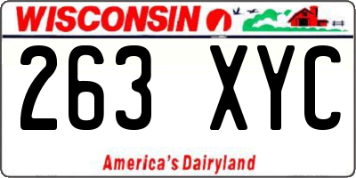 WI license plate 263XYC