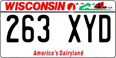 WI license plate 263XYD