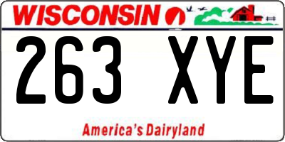 WI license plate 263XYE