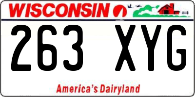 WI license plate 263XYG