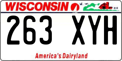 WI license plate 263XYH
