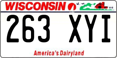 WI license plate 263XYI