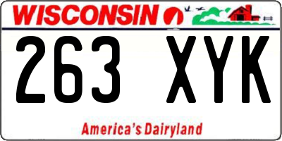 WI license plate 263XYK
