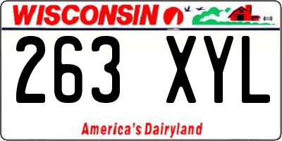 WI license plate 263XYL