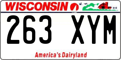 WI license plate 263XYM