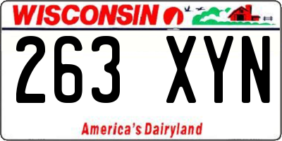 WI license plate 263XYN