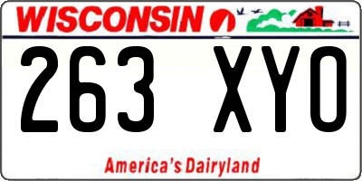 WI license plate 263XYO