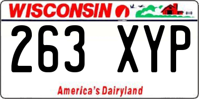 WI license plate 263XYP