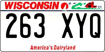 WI license plate 263XYQ