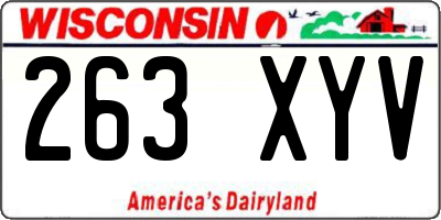 WI license plate 263XYV