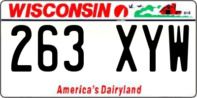 WI license plate 263XYW