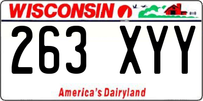WI license plate 263XYY