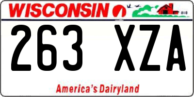 WI license plate 263XZA